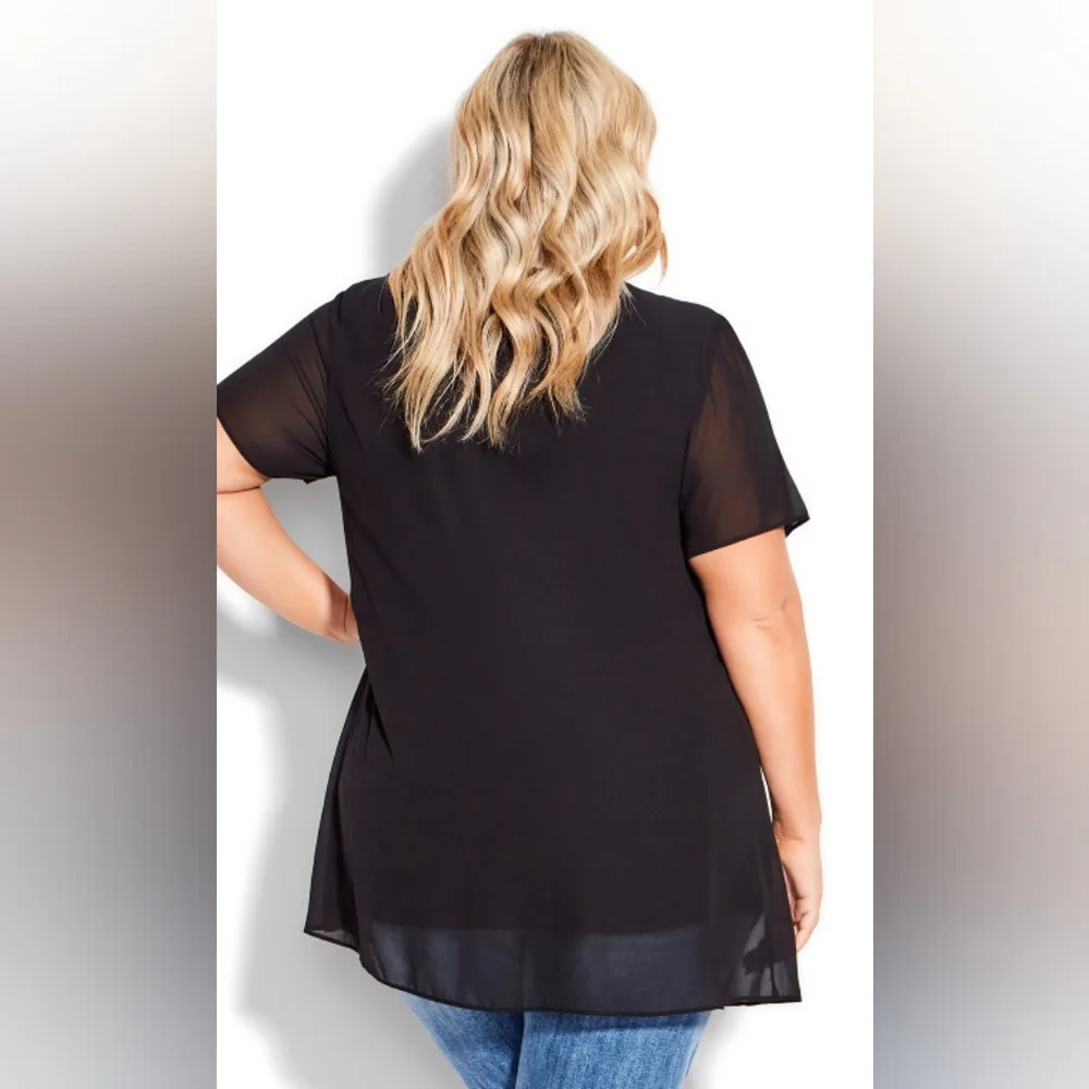 ARNA YORK BLACK TUNIC TOP - Picture 2 of 2